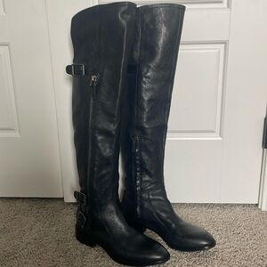 Sam Edelman Over The Knee Leather Boots Buckles& Zippers Bad Girl Lady Pirate 9M